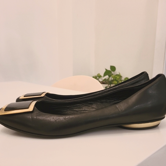 Bellofatto Made in Italy Black and Gold Leather shoes Size 6 - Picture 12 of 14